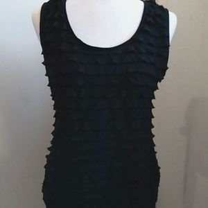 Sami and Jo black ruffled blouse sz M